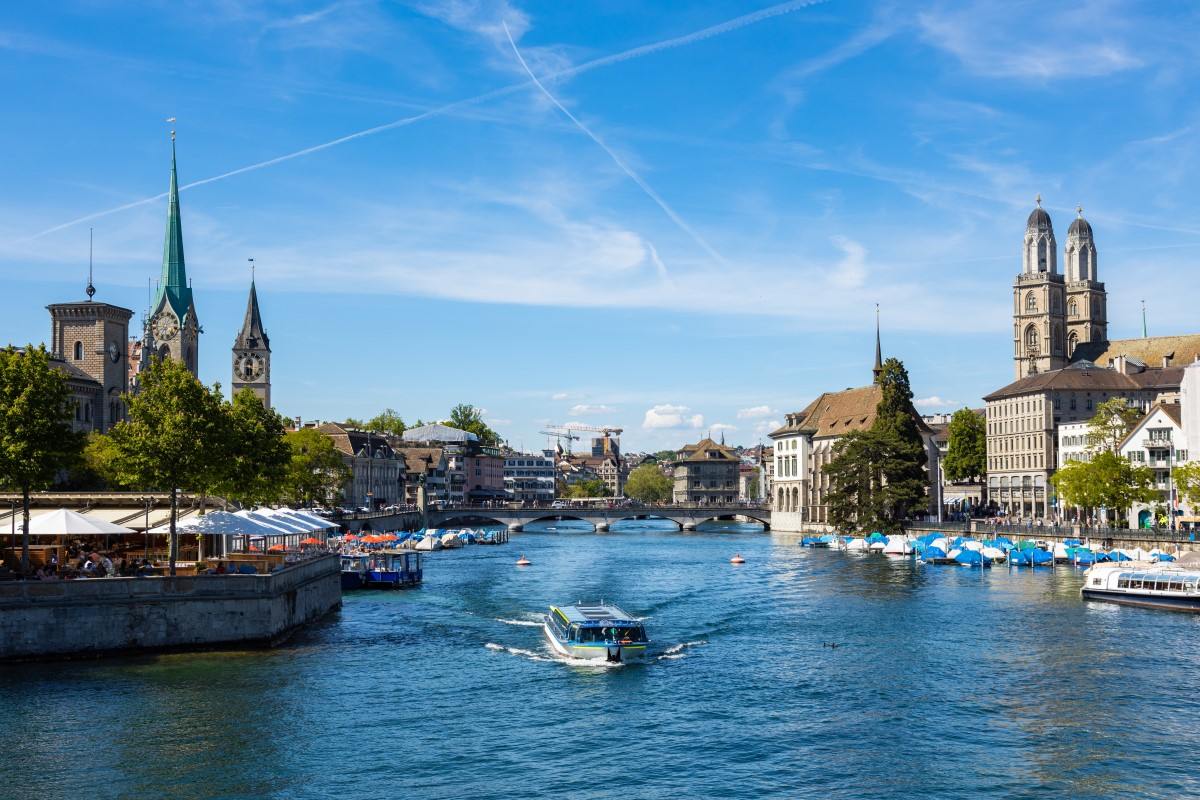 limmat river in zurich 