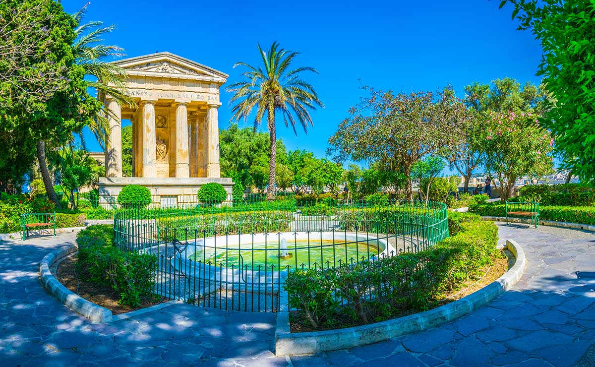 An ancient pavilion in the Barrakka Gardens