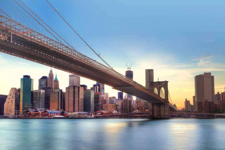Nowy Jork - panorama z widokiem na brooklyn bridge